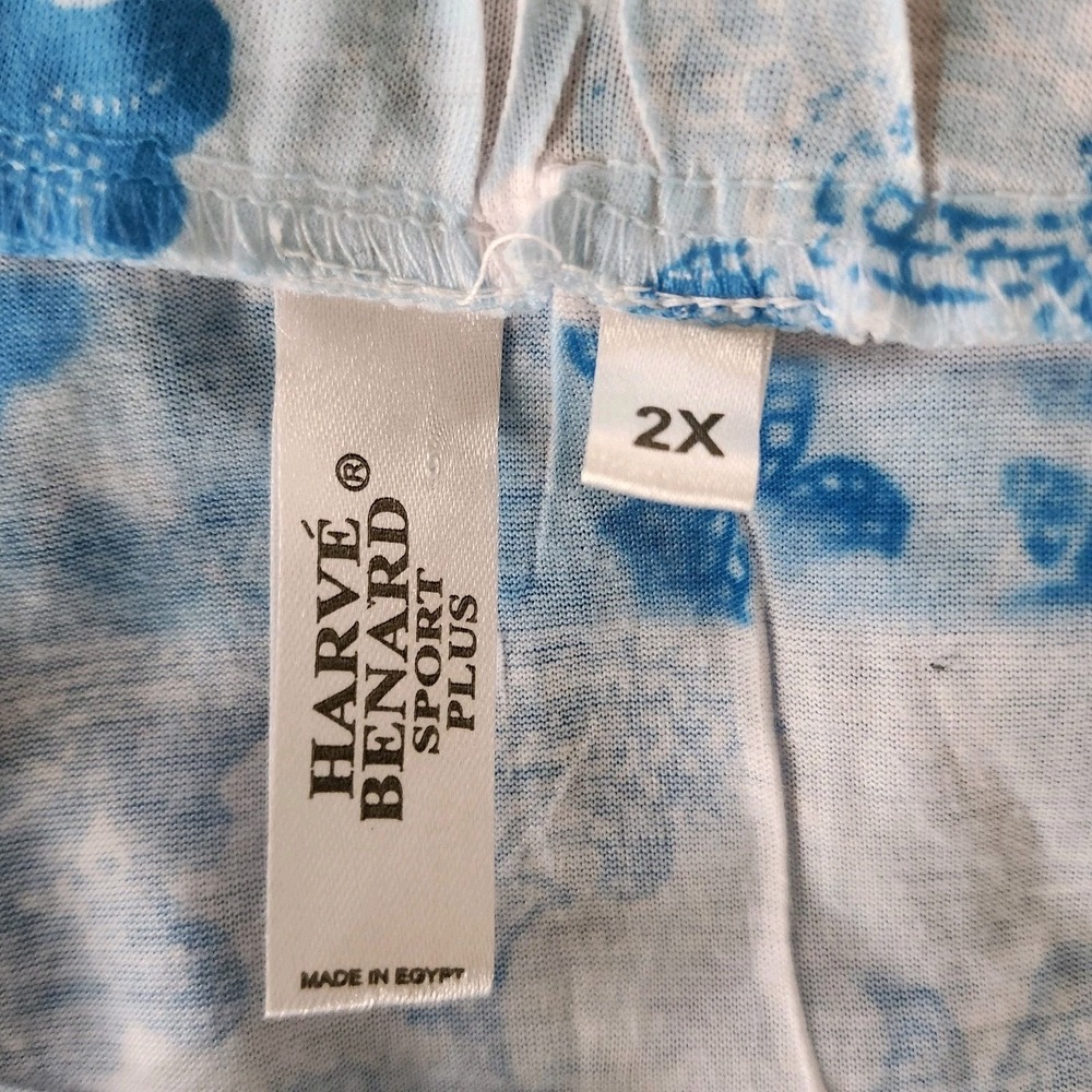 Harve' Bernard Sport Plus Womens 2X Blue Floral Lace Print Tank Top Shirt - Picture 5 of 5